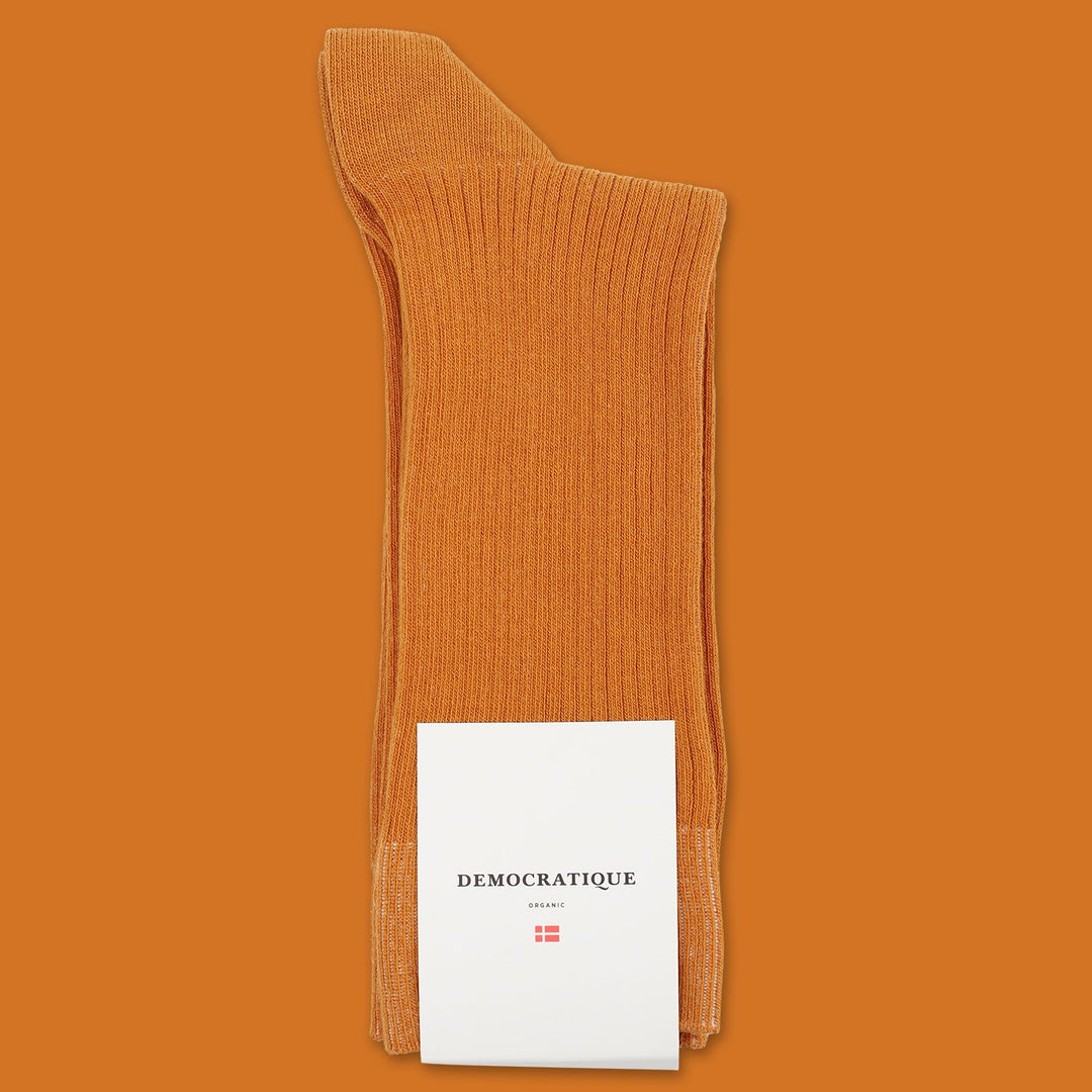Democratique Socks Originals Fine Rib Honey Orange - Democratique Socks
