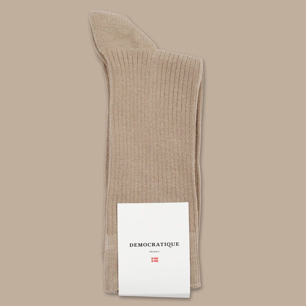 Democratique Socks Originals Fine Rib Khaki - Democratique Socks