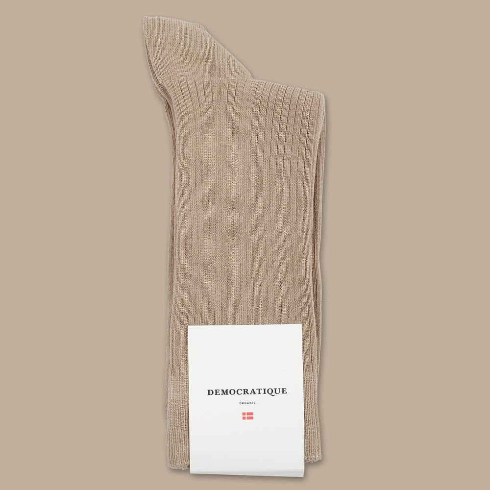 Democratique Socks Originals Fine Rib Khaki - Democratique Socks