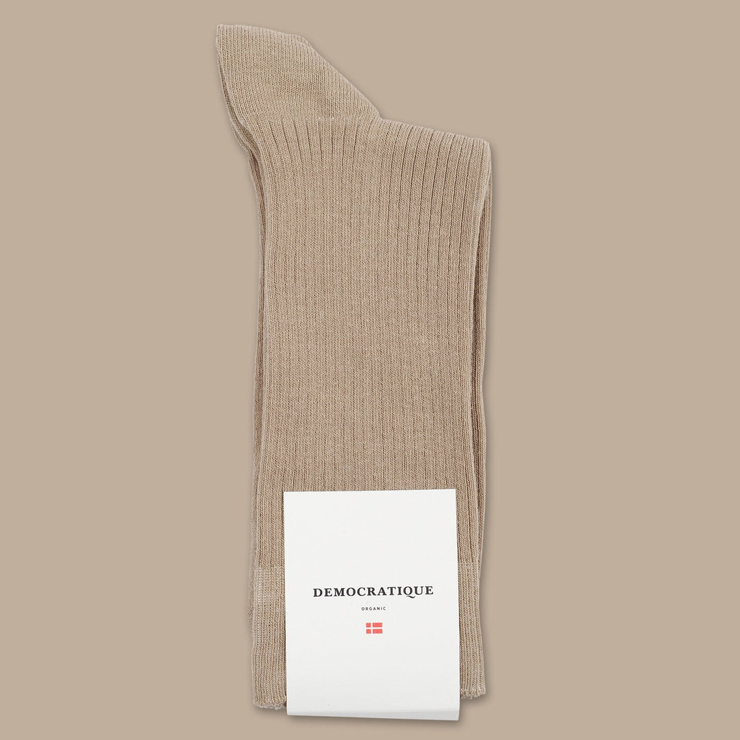 Democratique Socks Originals Fine Rib Khaki - Democratique Socks
