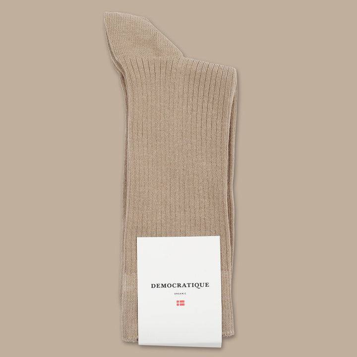 Democratique Socks Originals Fine Rib Khaki - Democratique Socks