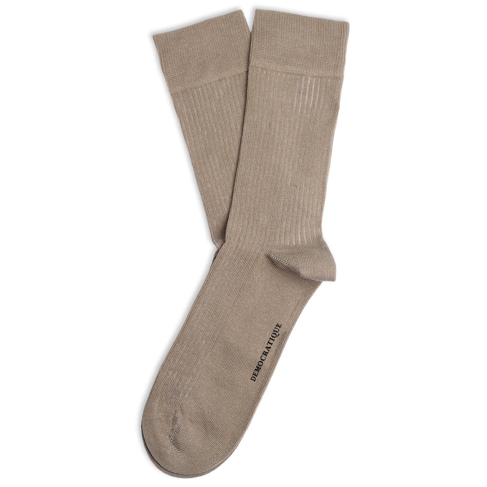 Democratique Socks Originals Fine Rib Khaki - Democratique Socks