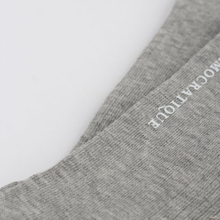 Democratique Socks Originals Fine Rib Light Grey Melange - Democratique Socks