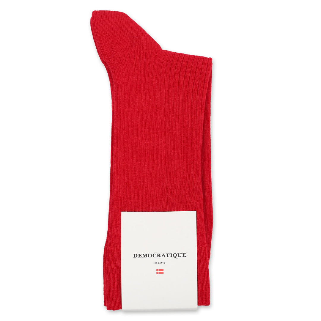 Democratique Socks Originals Fine Rib Mailbox Red - Democratique Socks