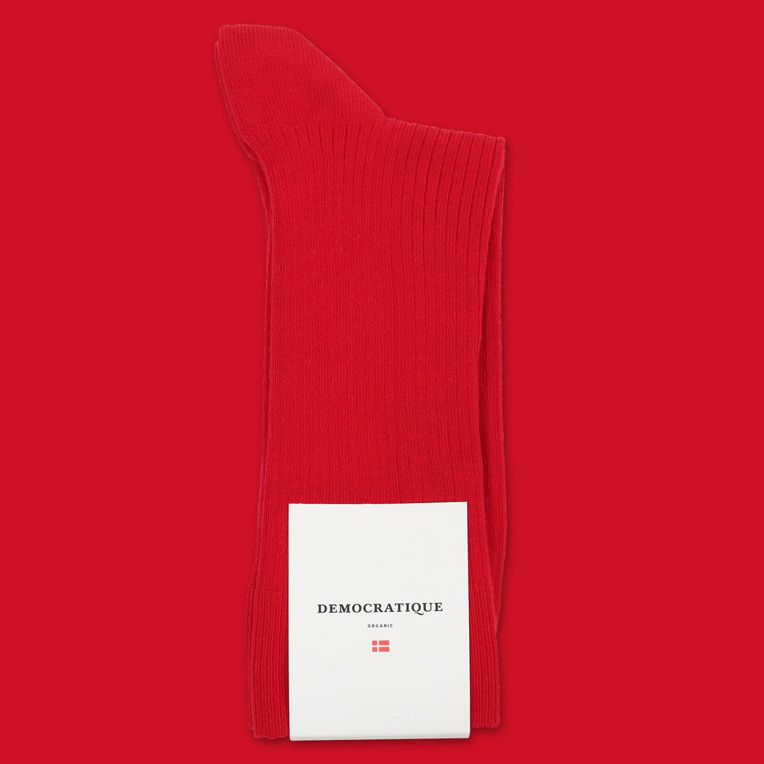 Democratique Socks Originals Fine Rib Mailbox Red - Democratique Socks