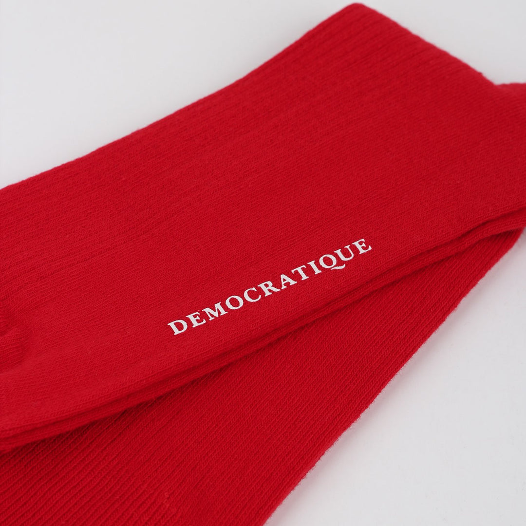 Democratique Socks Originals Fine Rib Mailbox Red - Democratique Socks