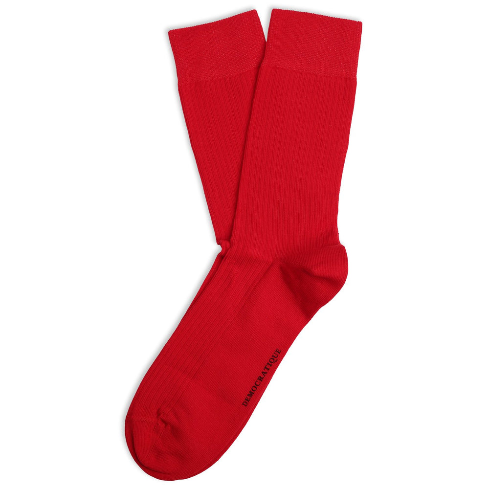 Originals Fine Rib 3-pair Popcolor Pack - Red, Green and Blue - Democratique Socks