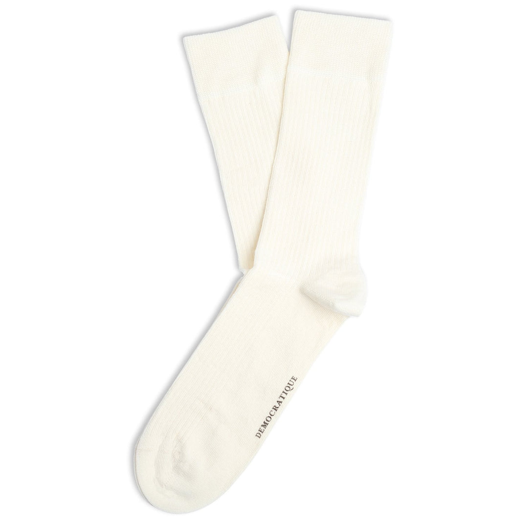 Democratique Socks Originals Fine Rib Off White - Democratique Socks