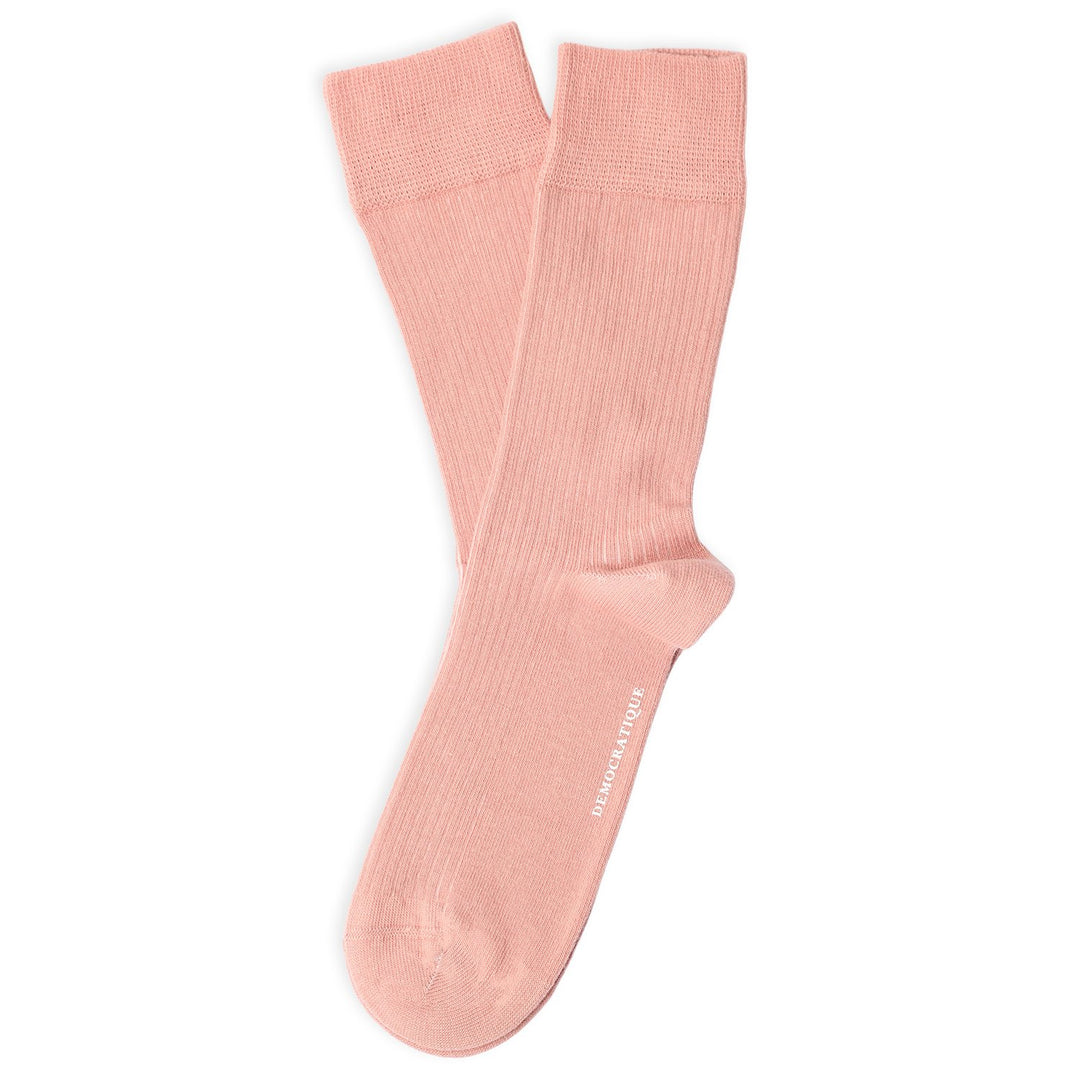 Originals Fine Rib Socks Pale Pink - Democratique Socks