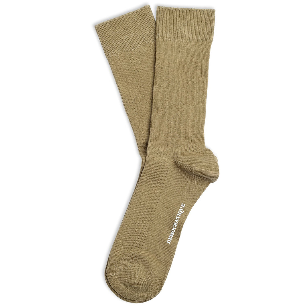 Democratique Socks Originals Fine Rib Organic Cotton Soil - Democratique Socks