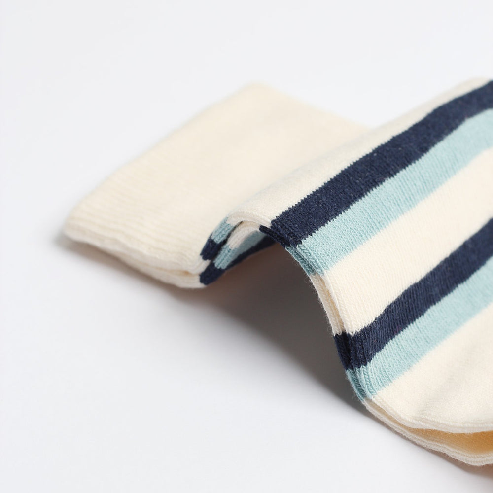 Originals Fine Striped Socks Off White / Navy / Irr - Democratique Socks