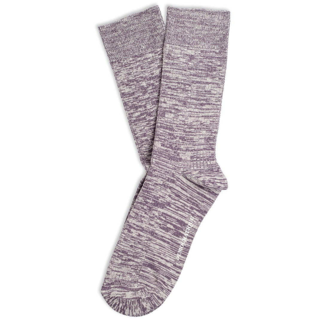 Originals Fine Rib Blur Socks Deep Purple / Off White - Democratique Socks