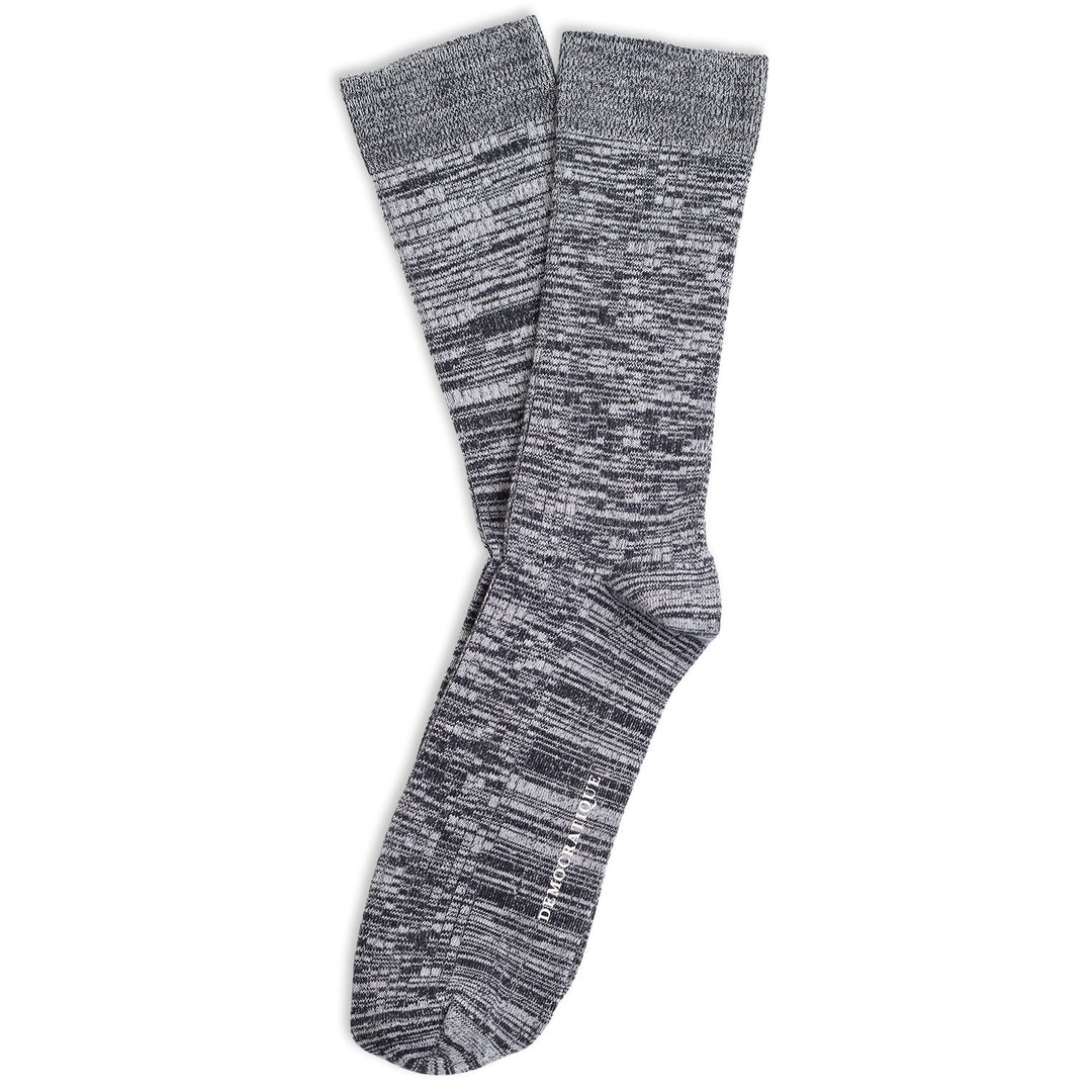 Originals Fine Rib Blur Socks Navy / Off White - Democratique Socks
