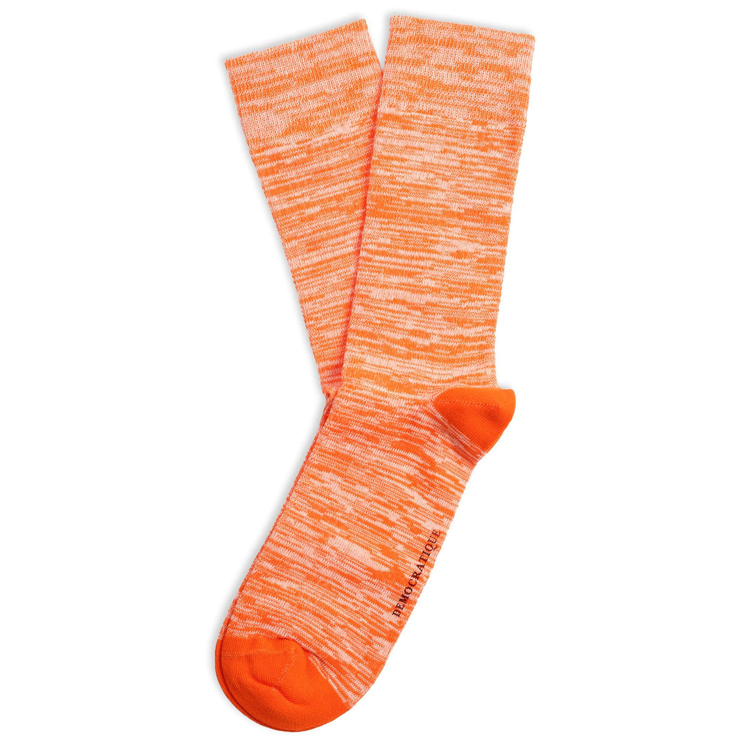 Originals Fine Rib Blur Socks Pumpkin / Off White - Democratique Socks