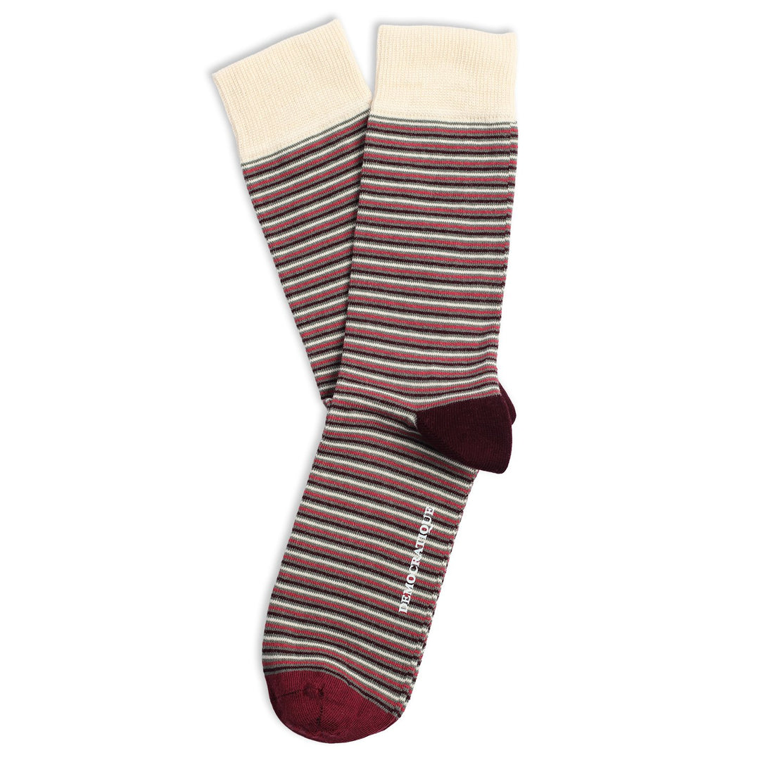 Originals Ultralight Stripes Socks Army / Heavy Rosso / Light Rosso / Red Wine / Off White - Democratique Socks