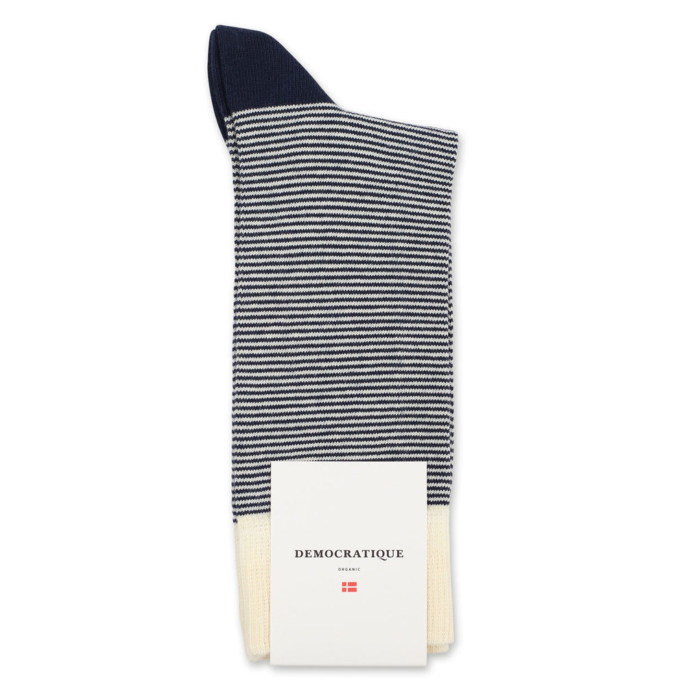 Democratique Socks Originals Ultralight Stripes Navy / Off White - Democratique Socks