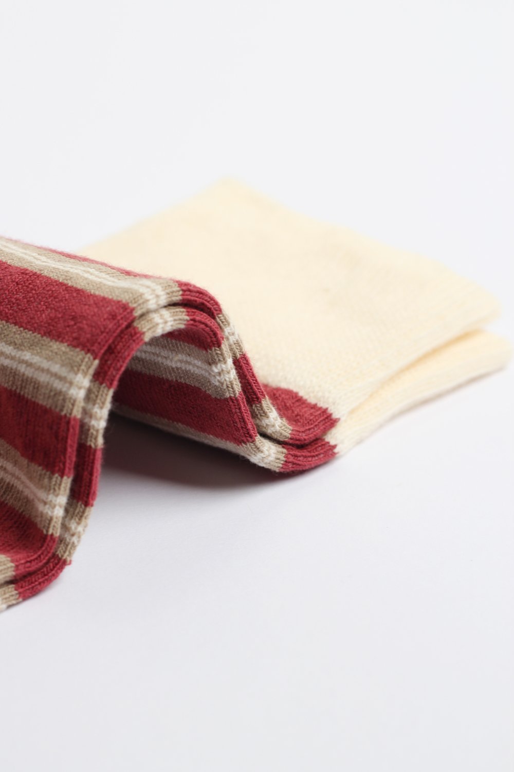 Originals Ultralight Power Stripes Organic Cotton Dyrehaven Rust / Off White / Khaki - Democratique Socks