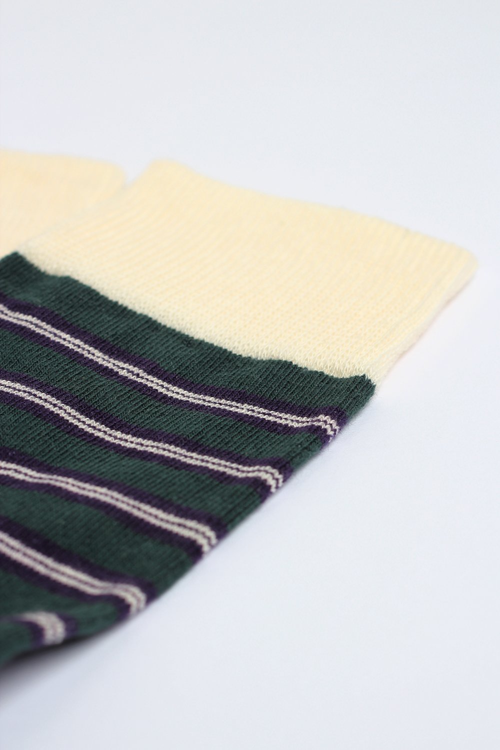 Originals Ultralight Power Stripes Organic Cotton Forrest Green / Gribskov Plum / Off White - Democratique Socks