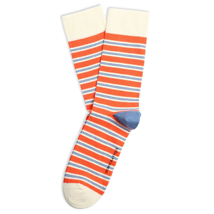 Originals Ultralight Power Stripes Pumpkin / Off White / Cold Blue - Democratique Socks