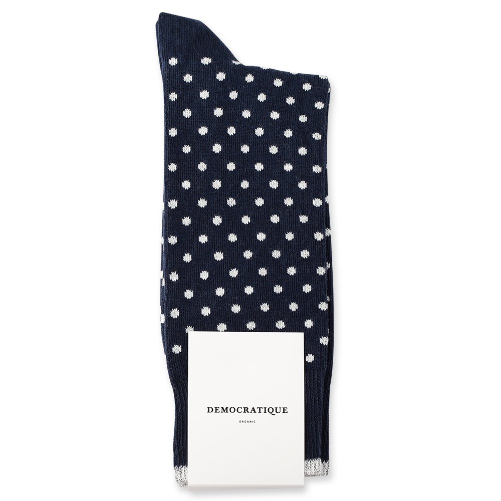 Democratique Socks Originals Polkadot Navy / Broken White - Democratique Socks
