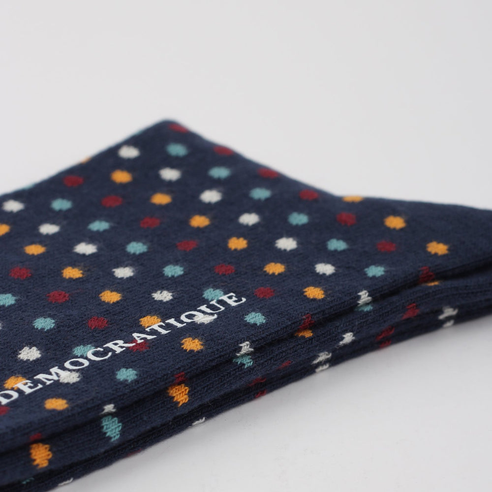 Democratique Socks Originals Polkadot Navy / Red Wine / Irr / Soft Orange / Off White - Democratique Socks
