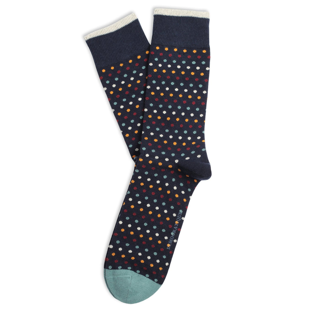 Originals Polkadot Socks Navy / Red Wine / Irr / Soft Orange / Off White - Democratique Socks