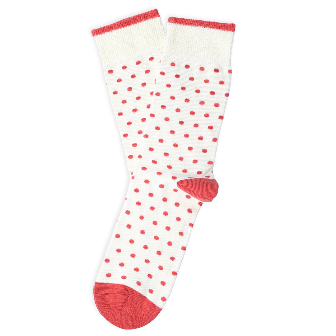 Originals Polkadot Socks Off White / Coral Lipstick - Democratique Socks