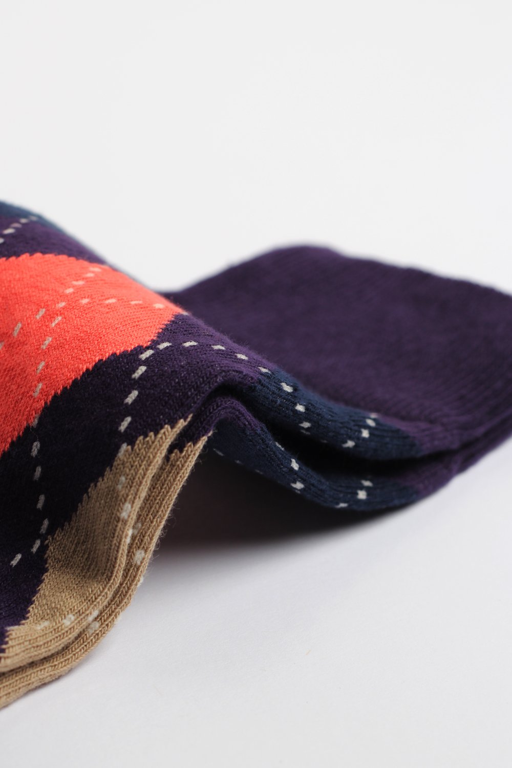 Originals Ourgyle Organic Cotton Gribskov Plum / Khaki / Watermelon / Navy / Off White - Democratique Socks