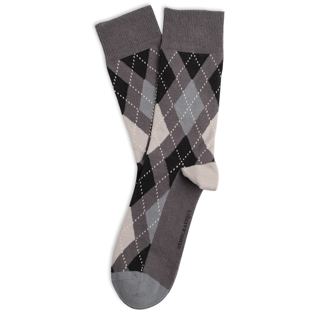 Originals Ourgyle Organic Cotton Hard Grey / Black / Trørød Grey / Charcoal / Off White - Democratique Socks