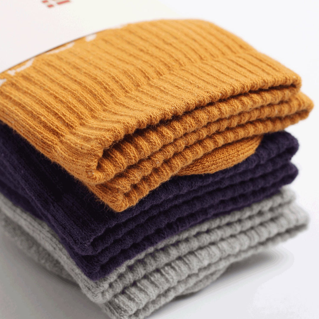 3-pack Athletique Classique Logo Socks Honey / Gribskov Plum / Light Grey Melange - Democratique Socks