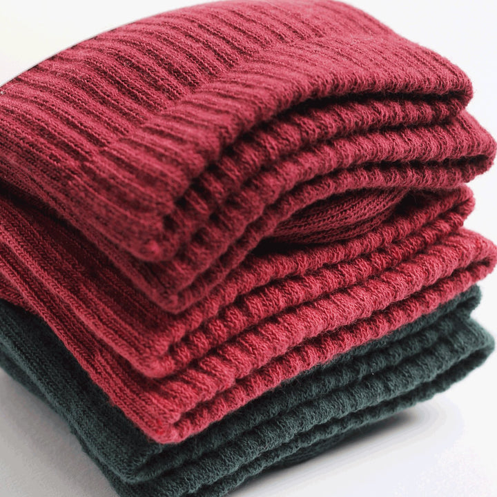 3-pack Athletique Classique Logo Socks Red Wine / Dyrehaven Rust / Forest Green - Democratique Socks