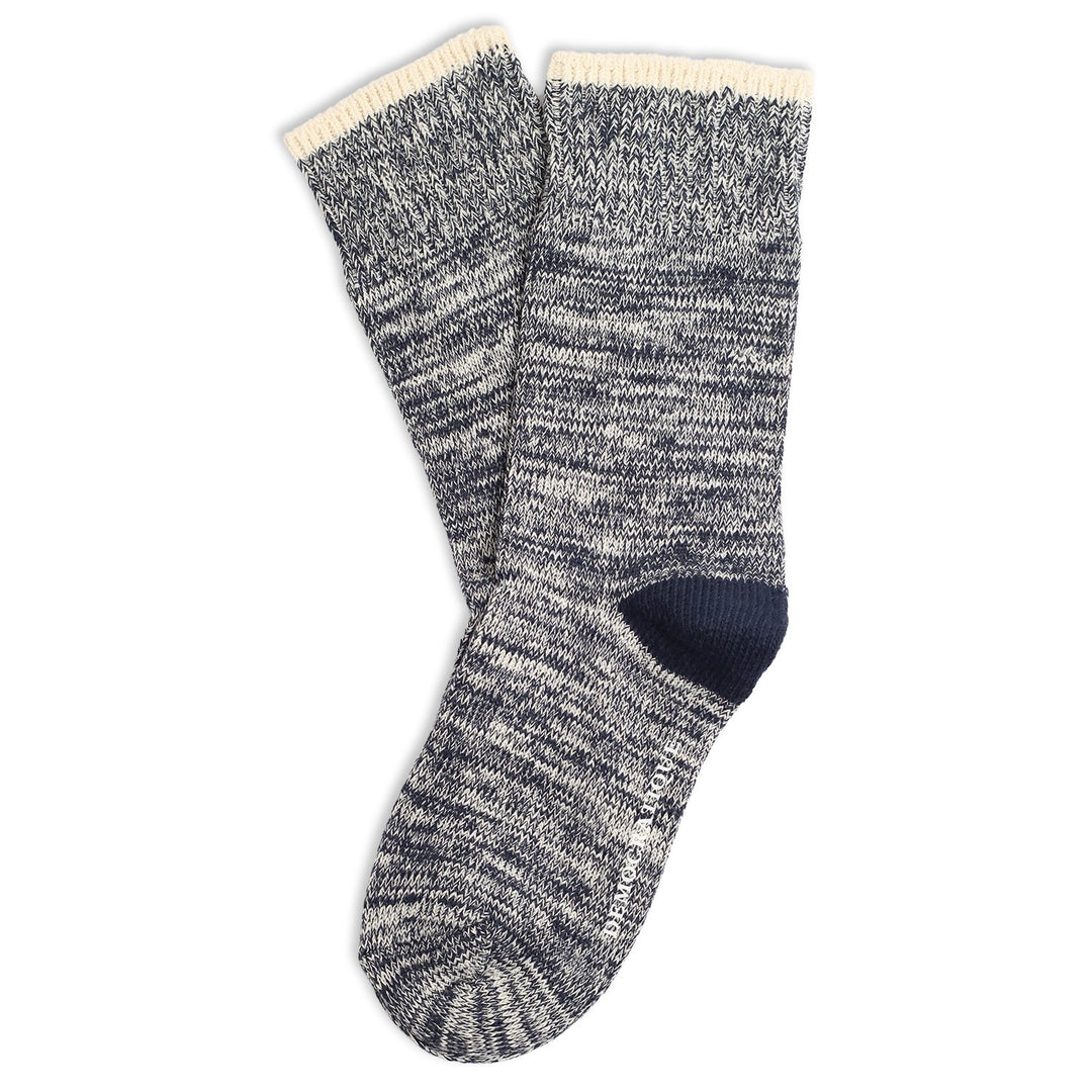 Relax Twister Knit Melange Socks Navy / Off White - Democratique Socks