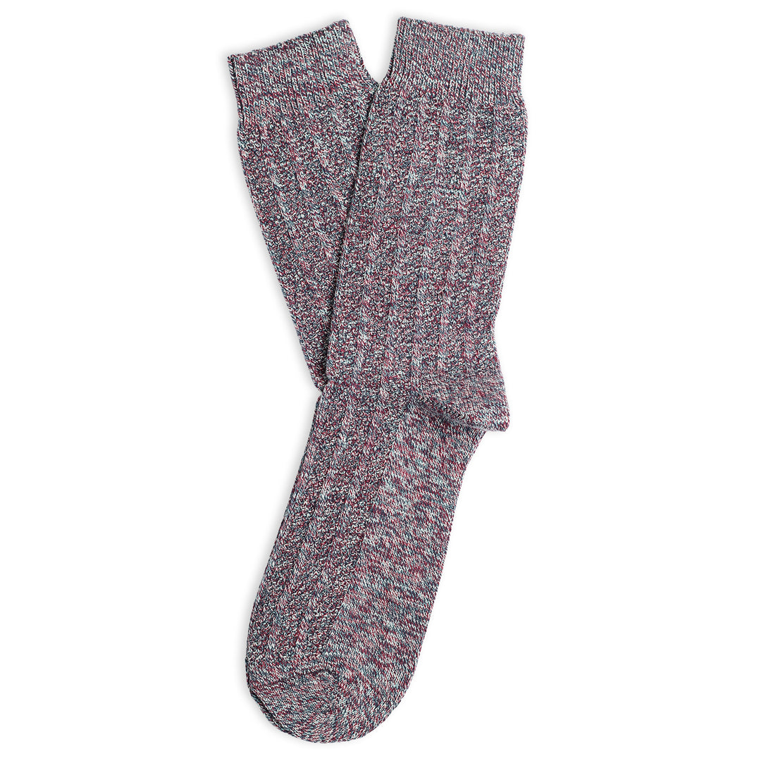 Relax Bubble Line Shaded Blue / Red Wine / Off White / Light Irr - Democratique Socks
