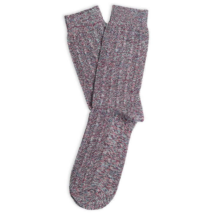 Relax Bubble Line Shaded Blue / Red Wine / Off White / Light Irr - Democratique Socks