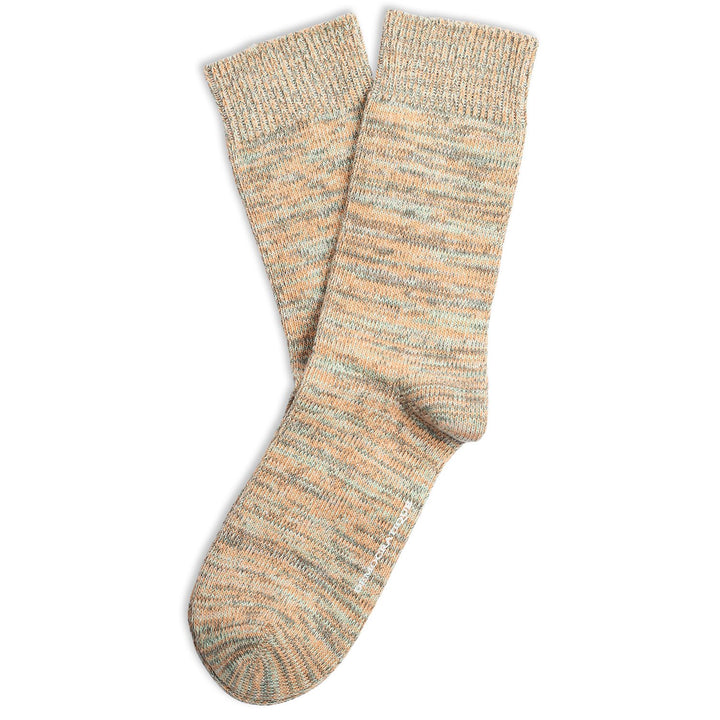 Relax Chunky Flat Knit Supermelange Socks Abricos / Army / Pale Green / Off White - Democratique Socks