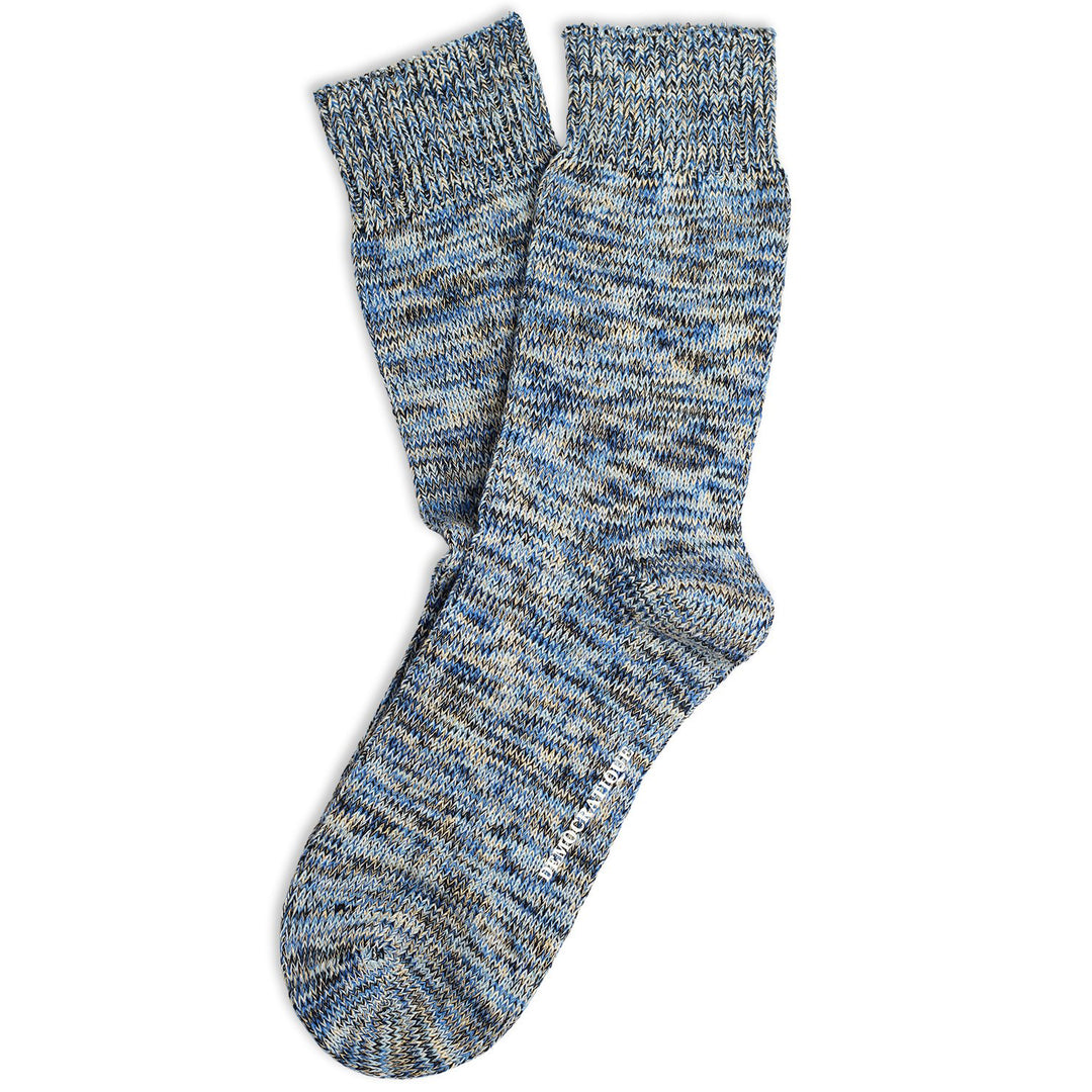 Relax Chunky Flat Knit Supermelange Socks Adams Blue / Off White / Navy / Beige / Palm Springs Blue - Democratique Socks