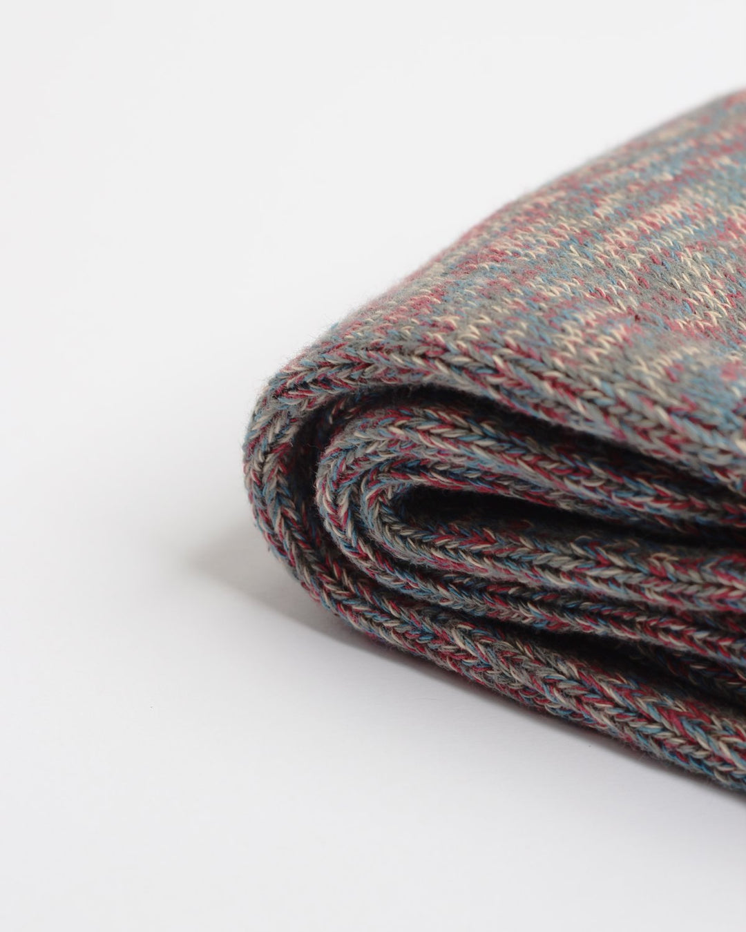 Democratique Socks Relax Chunky Flat Knit Supermelange Organic Cotton Army / Petroleum / Light Rosso / Light Orange - Democratique Socks