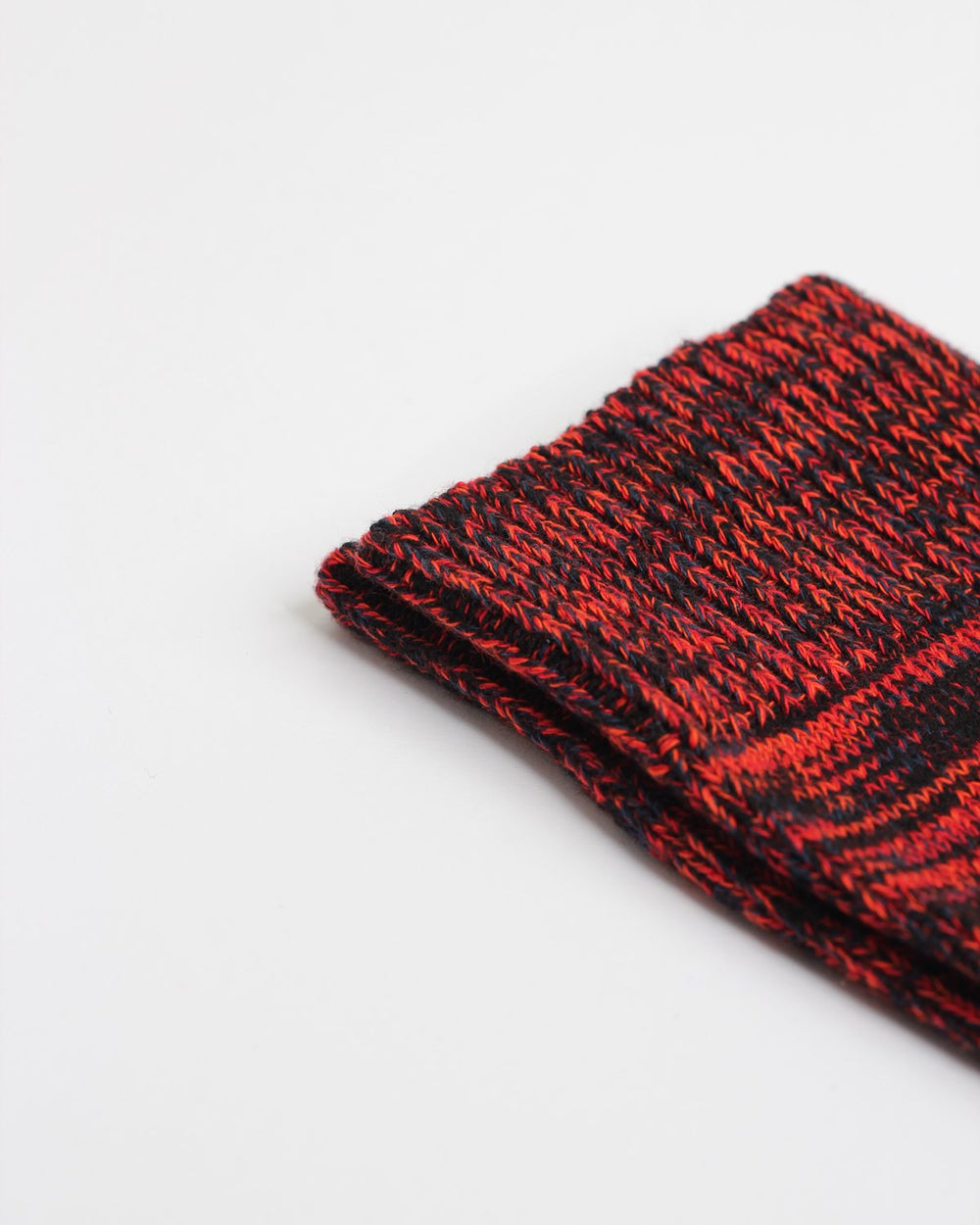 Democratique Socks Relax Chunky Flat Knit Supermelange Organic Cotton Black / Heavy Emerald / New Red / Okker Orange - Democratique Socks