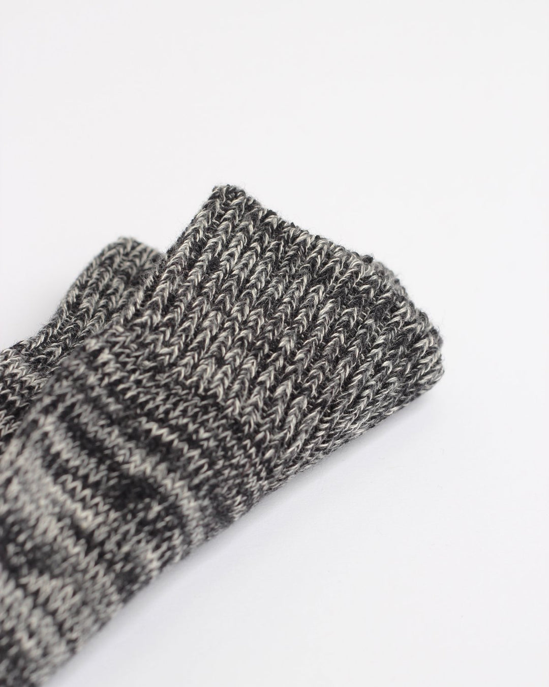 Democratique Socks Relax Chunky Flat Knit Supermelange Organic Cotton Black / Light Grey Melange / Off White / Charcoal Mel. - Democratique Socks