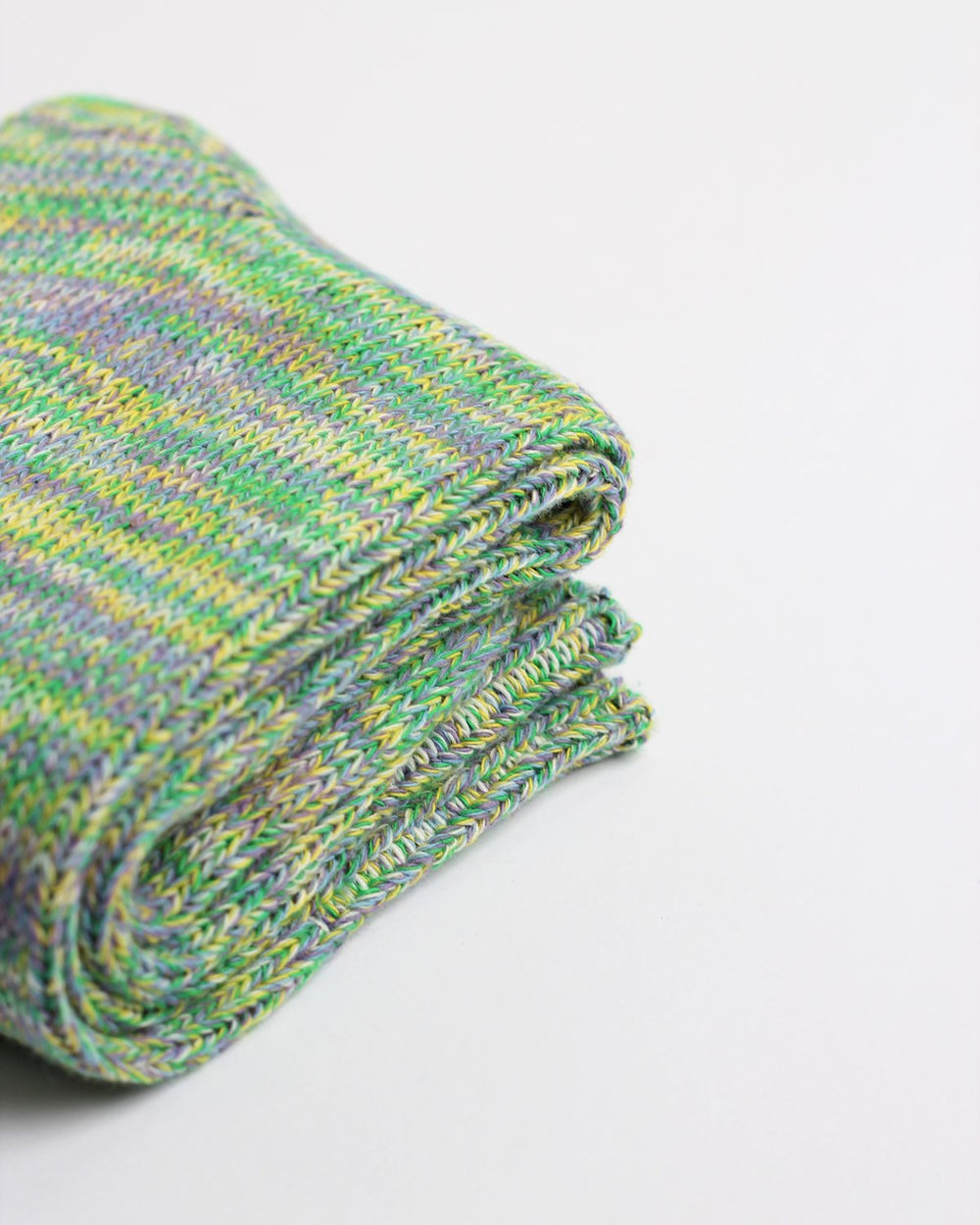 Democratique Socks Relax Chunky Flat Knit Supermelange Organic Cotton Clear Purple / Sunshine  Yellow / Grass Green / Palm Springs Blue / Off White - Democratique Socks