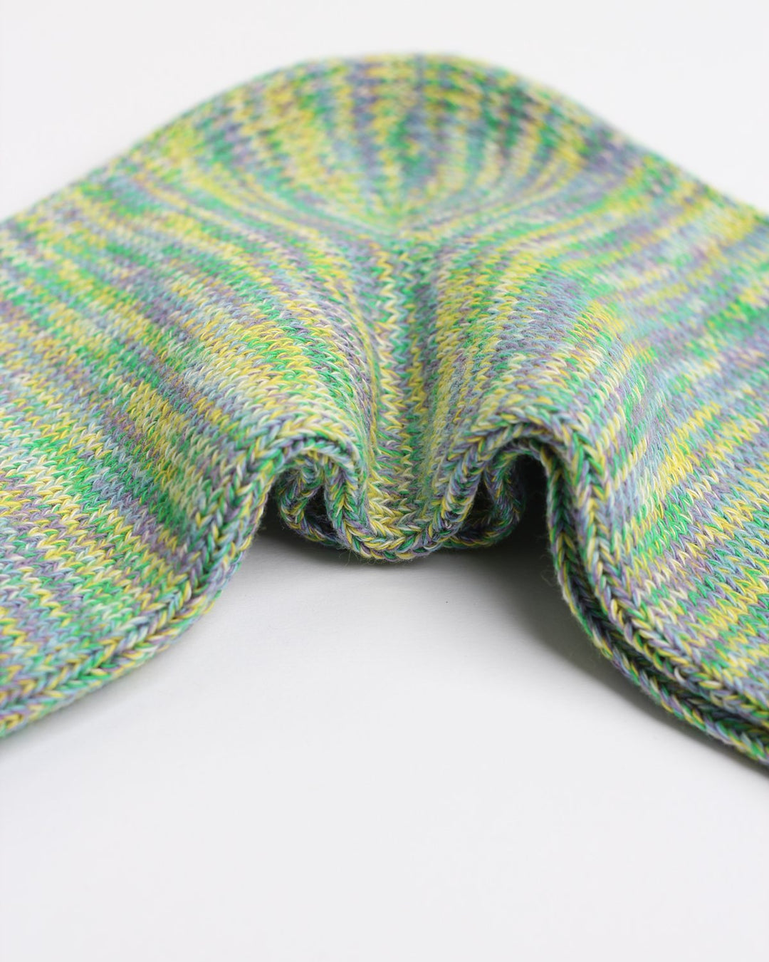 Democratique Socks Relax Chunky Flat Knit Supermelange Organic Cotton Clear Purple / Sunshine  Yellow / Grass Green / Palm Springs Blue / Off White - Democratique Socks