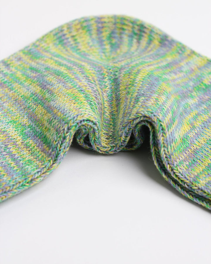 Democratique Socks Relax Chunky Flat Knit Supermelange Organic Cotton Clear Purple / Sunshine  Yellow / Grass Green / Palm Springs Blue / Off White - Democratique Socks
