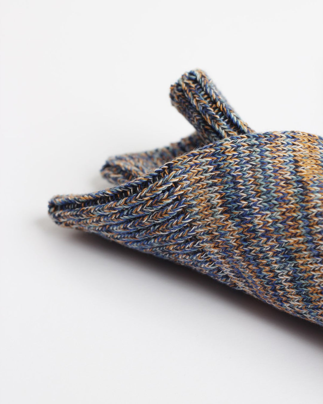 Democratique Socks Relax Chunky Flat Knit Supermelange Organic Cotton Irr / Honey / Cobalt Blue / Navy / Off White - Democratique Socks