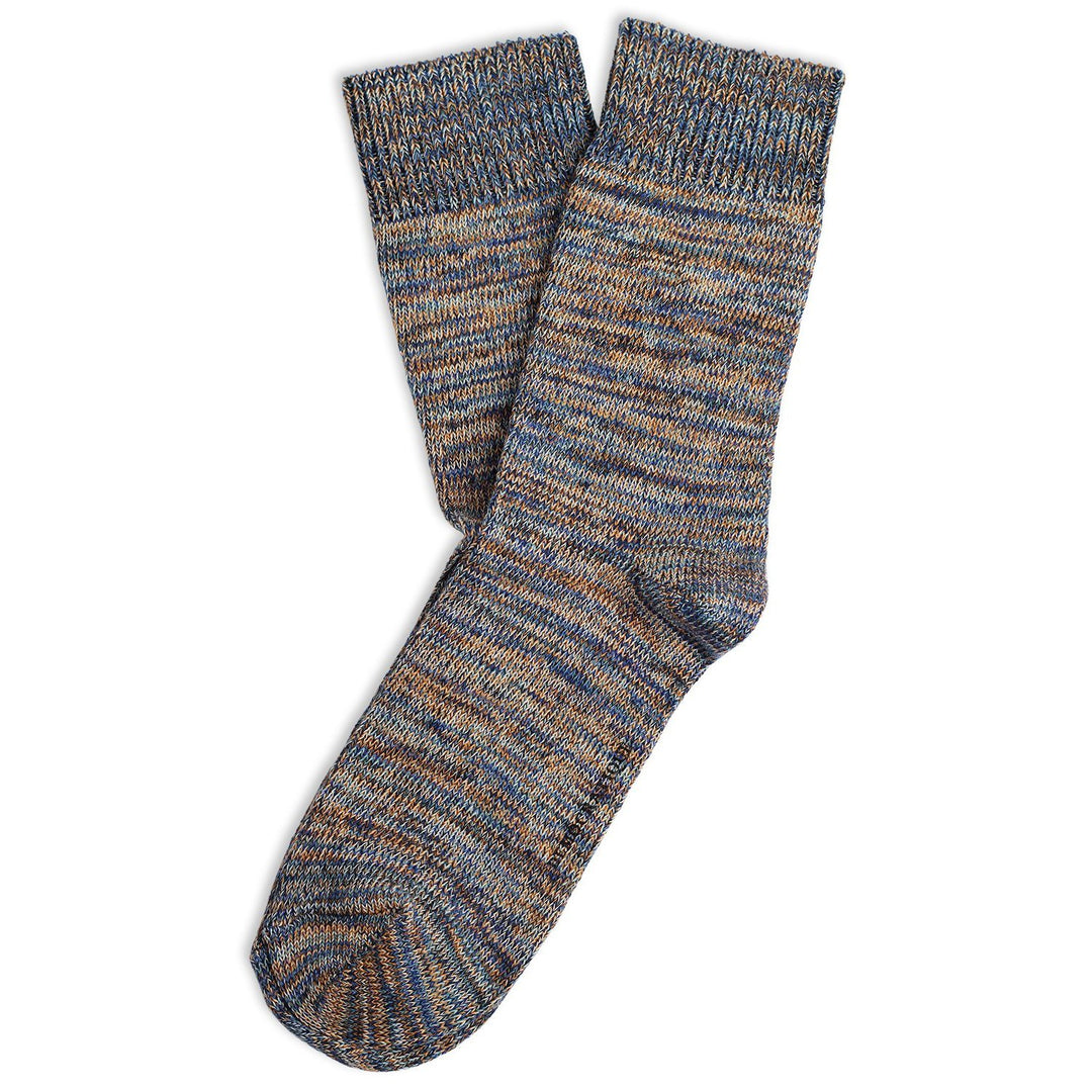 Relax Chunky Flat Knit Supermelange Socks Irr / Honey / Cobalt Blue / Navy / Off White - Democratique Socks
