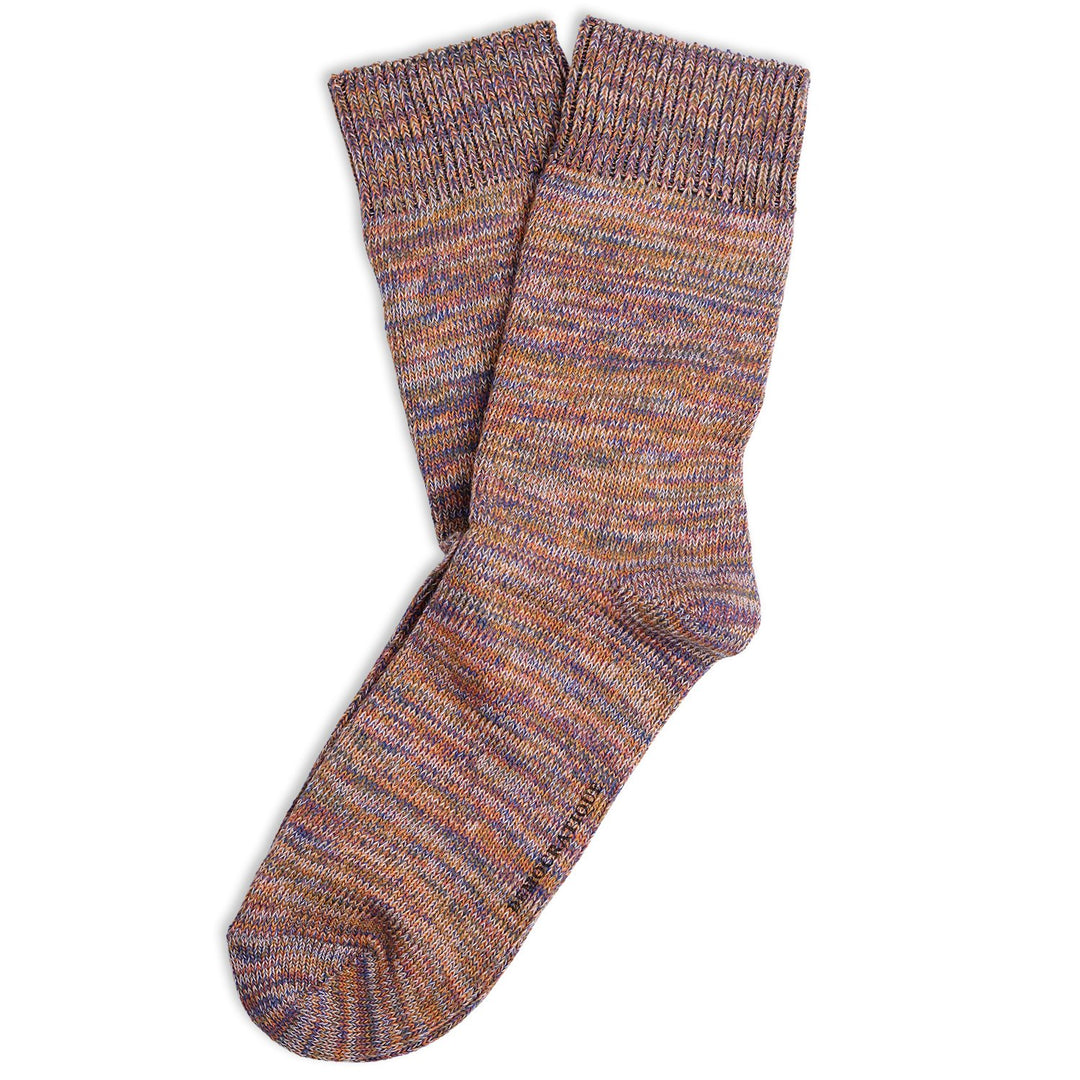 Democratique Socks Relax Chunky Flat Knit Supermelange Organic Cotton Light Purple / Light Rosso / Honey / Cobalt Blue / Army - Democratique Socks