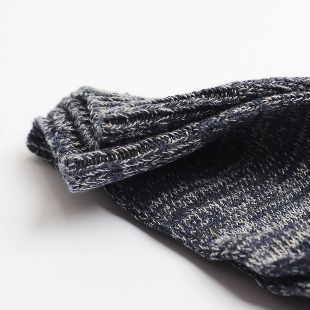Relax Chunky Flat Knit Supermelange Navy Melange / Light Grey Melange / Charcoal Melange - Democratique Socks