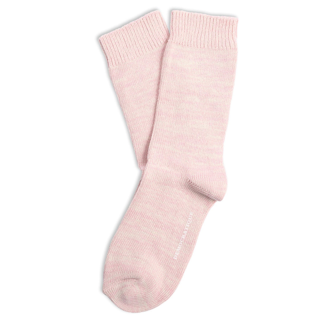 Relax Chunky Flat Knit Supermelange Socks Pale Pink / Off White - Democratique Socks