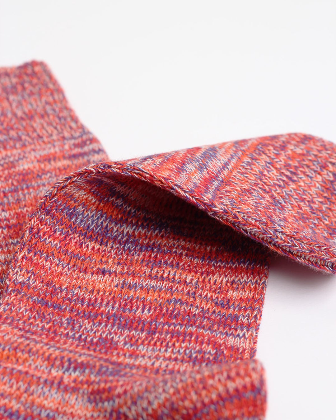 Democratique Socks Relax Chunky Flat Knit Supermelange Pearl Red / Purple Rain / Off White / Orange County - Democratique Socks
