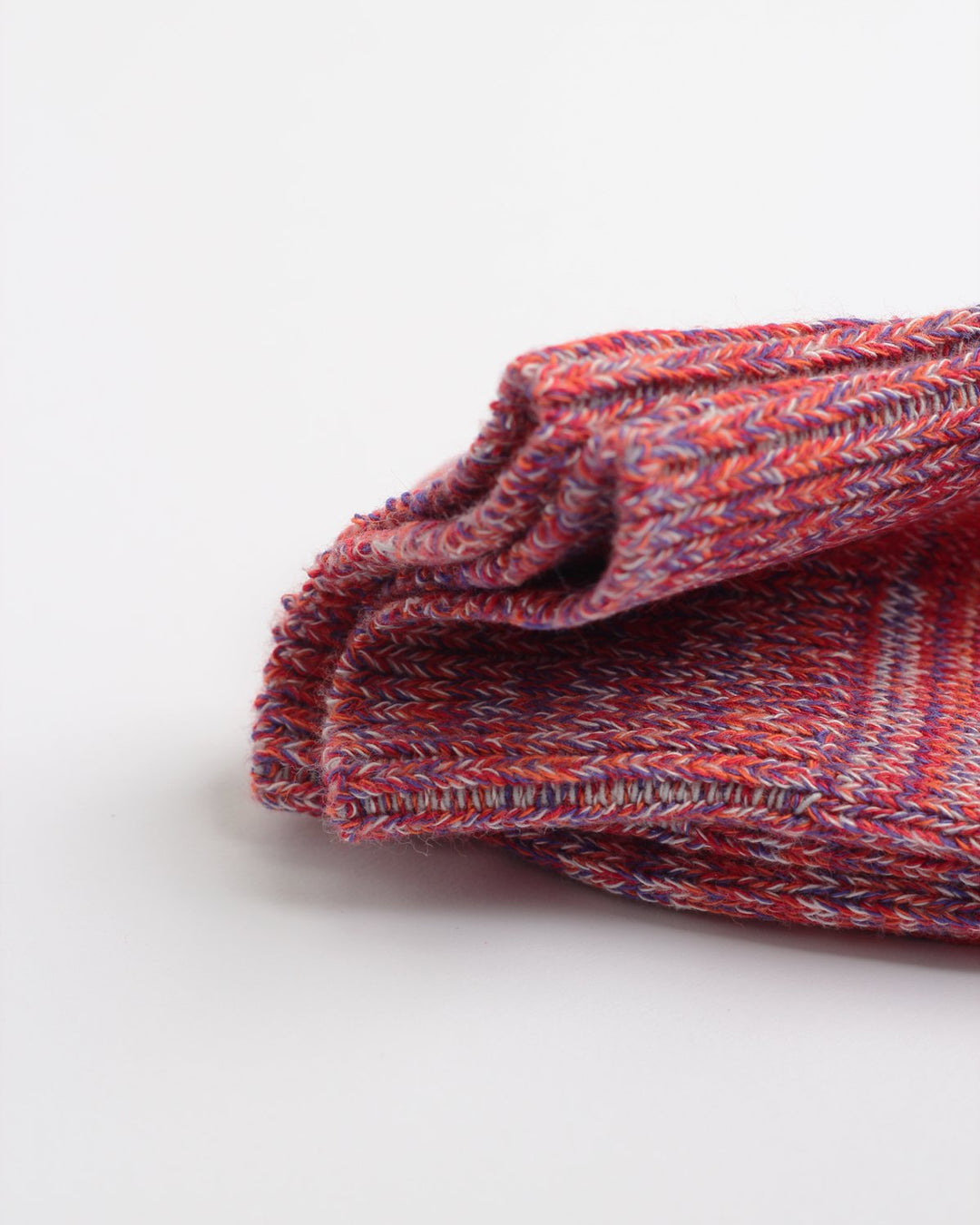 Democratique Socks Relax Chunky Flat Knit Supermelange Pearl Red / Purple Rain / Off White / Orange County - Democratique Socks