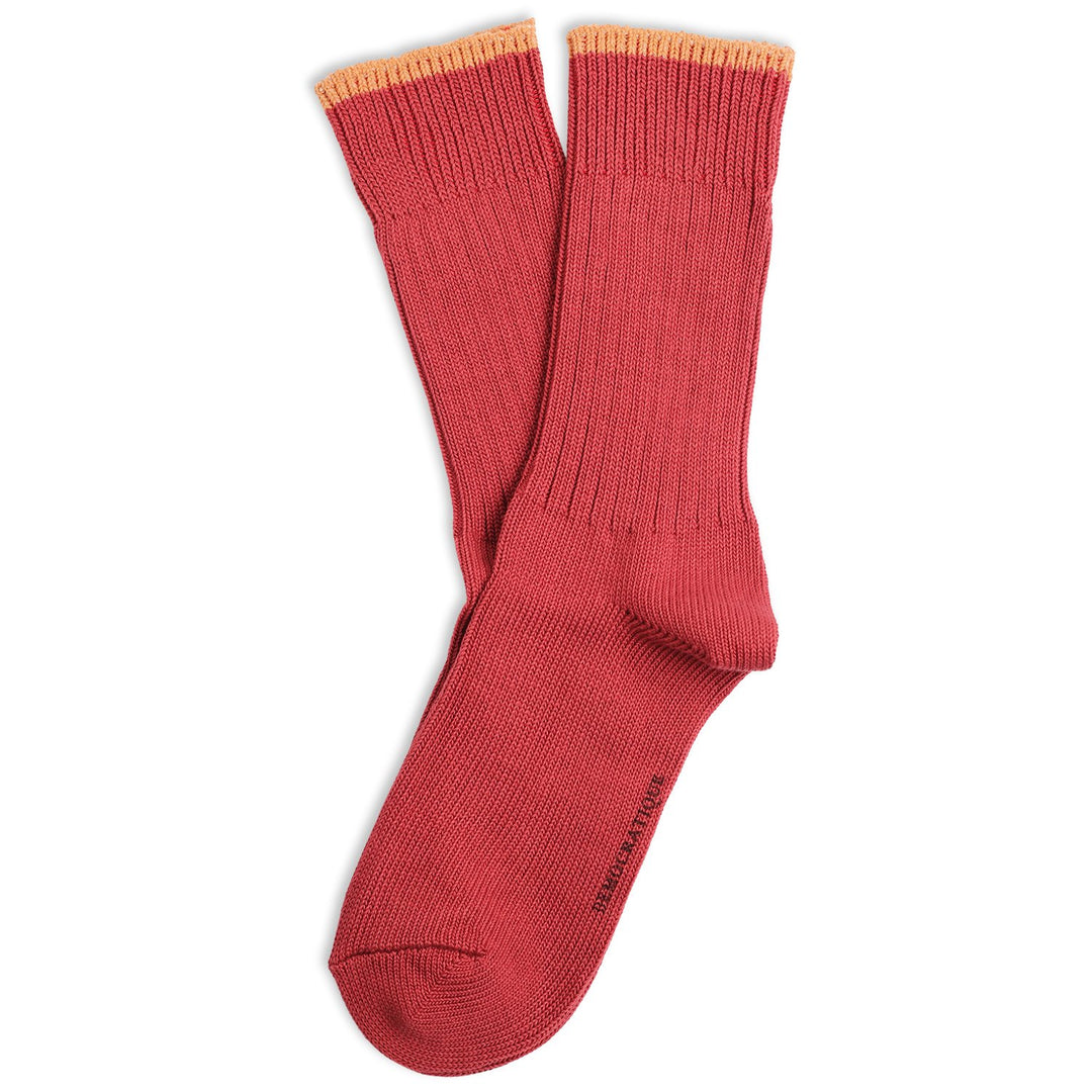 Relax Chunky Rib Solid Knit Dyrehaven Rust / Folehaven Apricot - Democratique Socks